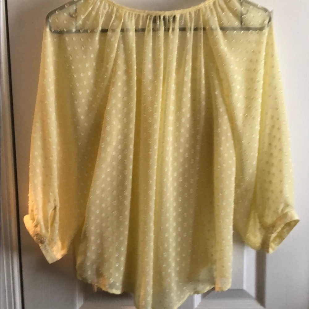 Women’s sheer yellow blouse top M - Picture 3 of 4